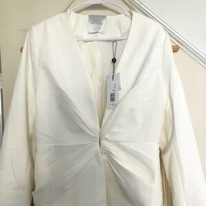 Elie Tahari Womens Long Sleeve Long Blazer Jacket White‎  Size 16 $395 Msrp